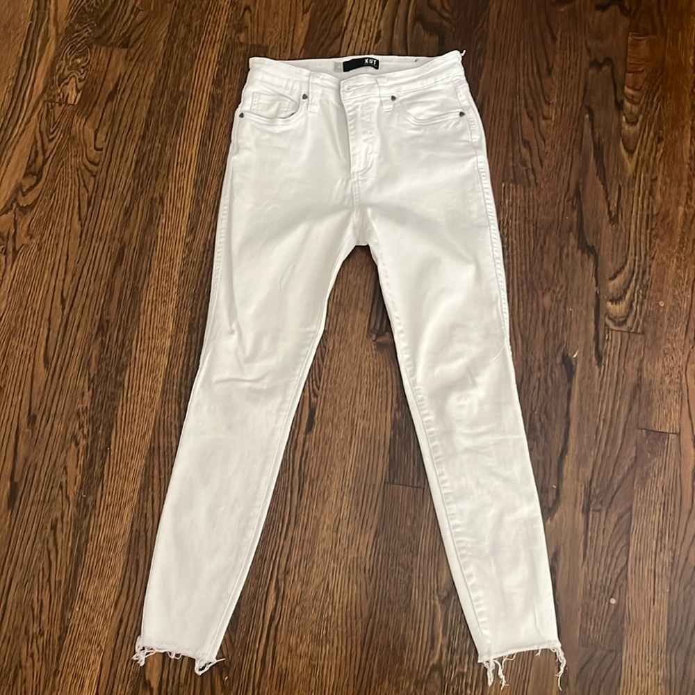 Kut White Straight Leg Skinny Jean Size 4